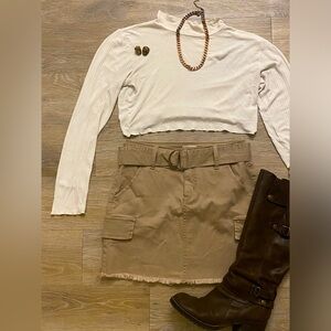 So cargo mini skirt with detachable match belt